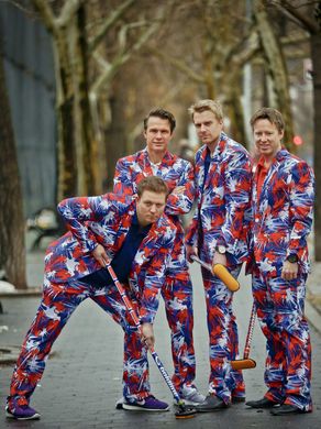 Members of the Norwegian men's Olympic curling team,